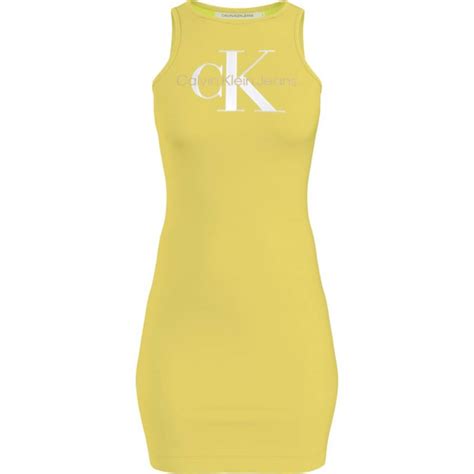 vestido amarillo calvin klein|calvin klein jeans.